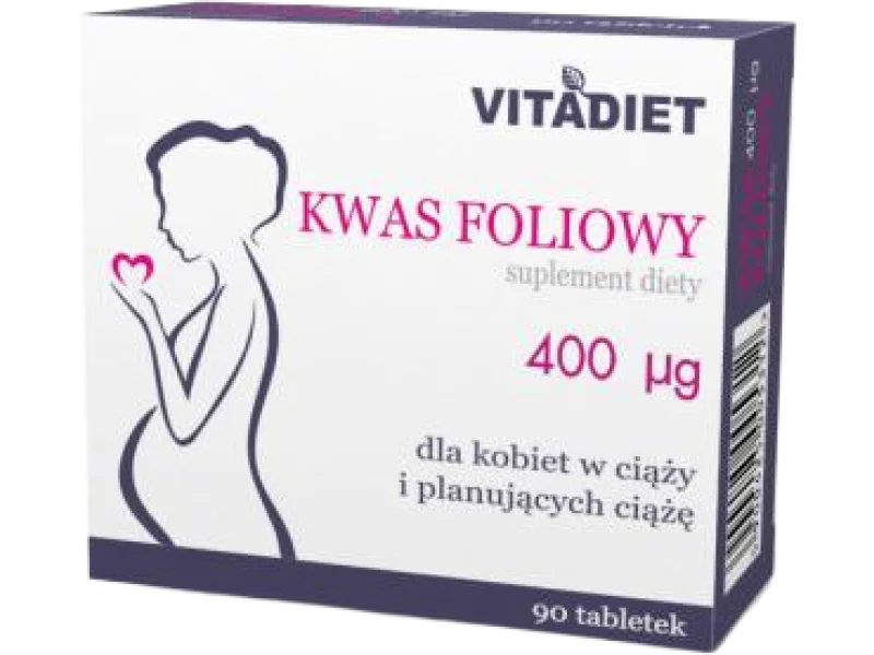 VITADIET Kwas foliowy 400 μg, tabletki, 400 μg