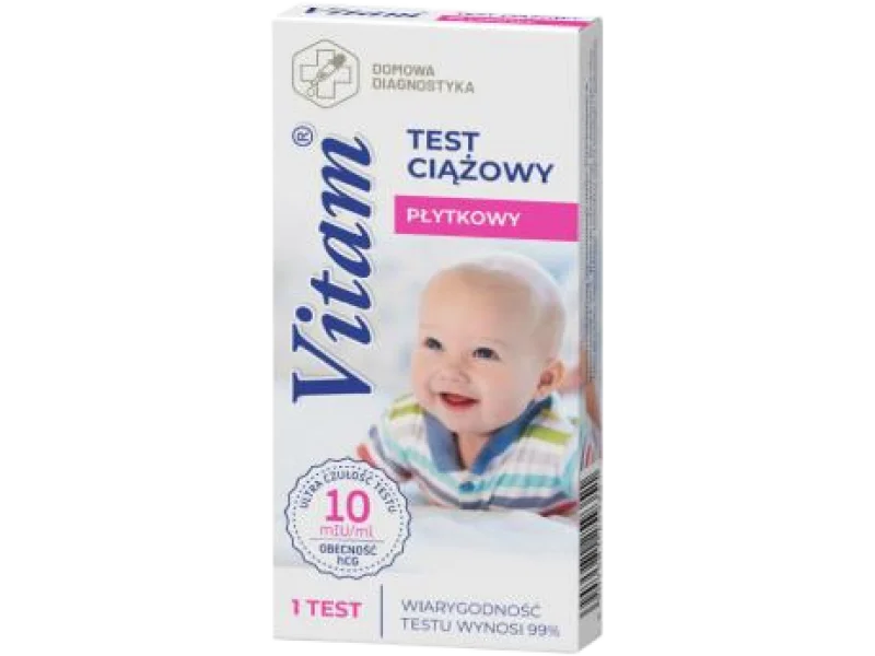 VITAM test ciążowy płytkowy 10mlU/ml Diagnosis, test diagnostyczny, 10 mlU/ml