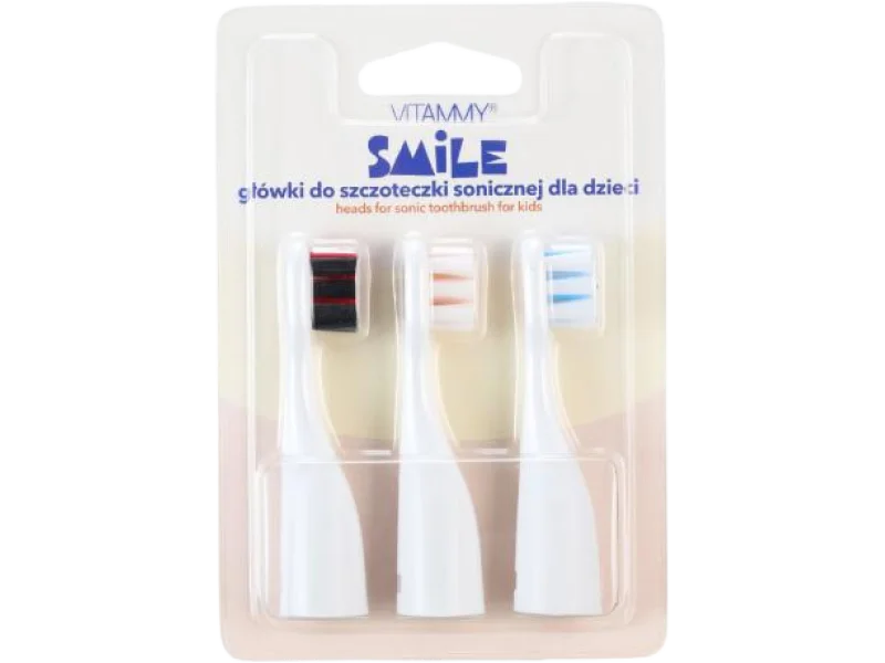 VITAMMY SMILE Końcówki do szczoteczki sonicznej dla dzieci 3+, sprzęt medyczny