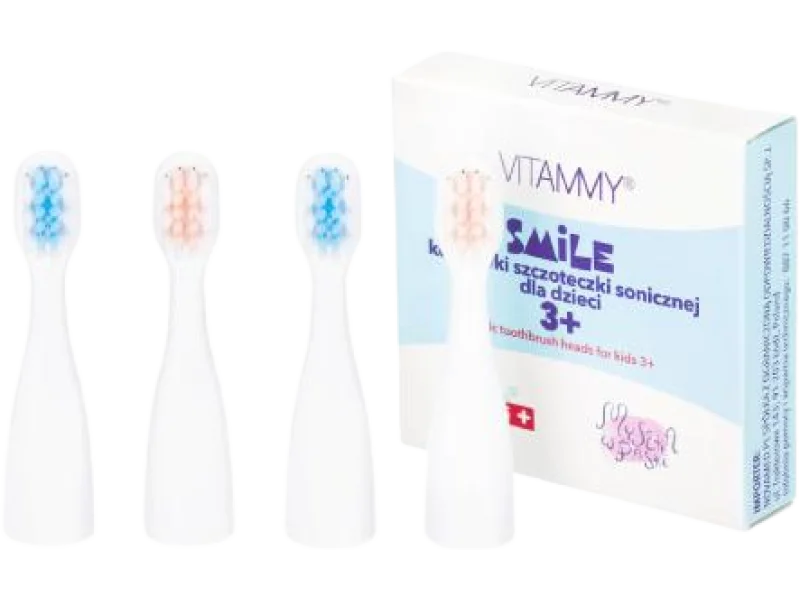 VITAMMY SMILE MiniMini+ Końcówki do szczoteczki sonicznej dla dzieci 3+, sprzęt medyczny