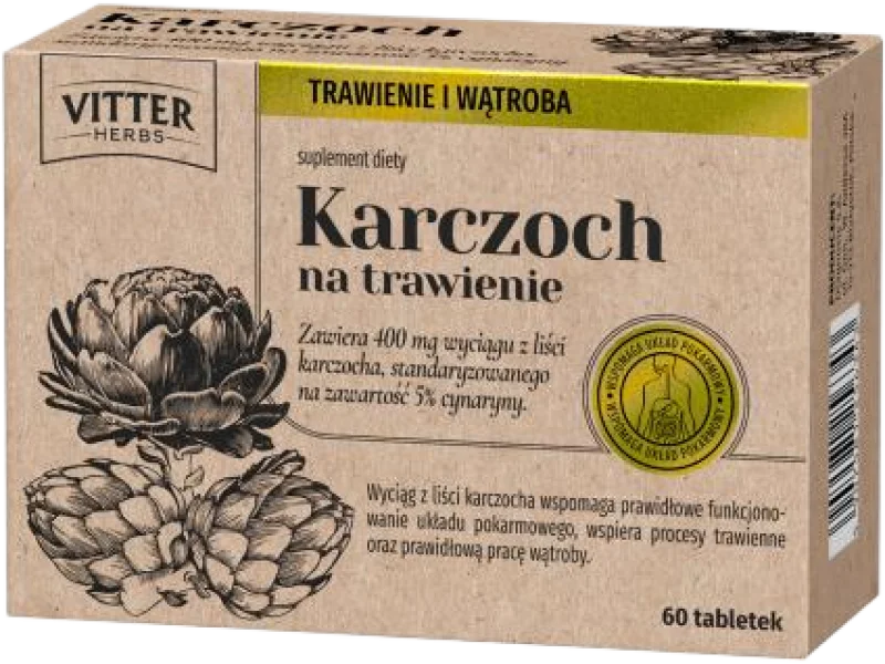 VITTER HERBS Karczoch na trawienie, tabletki, 400 mg
