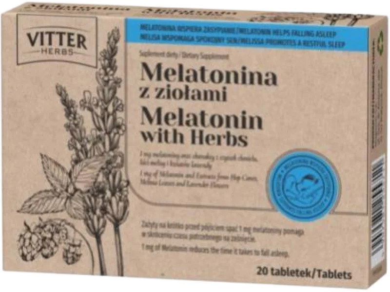 VITTER HERBS Melatonina z ziołami, tabletki