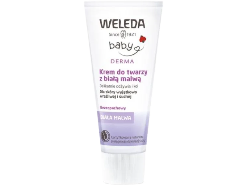 WELEDA Baby Krem do twarzy z białą malwą dla dzieci i dorosłych
