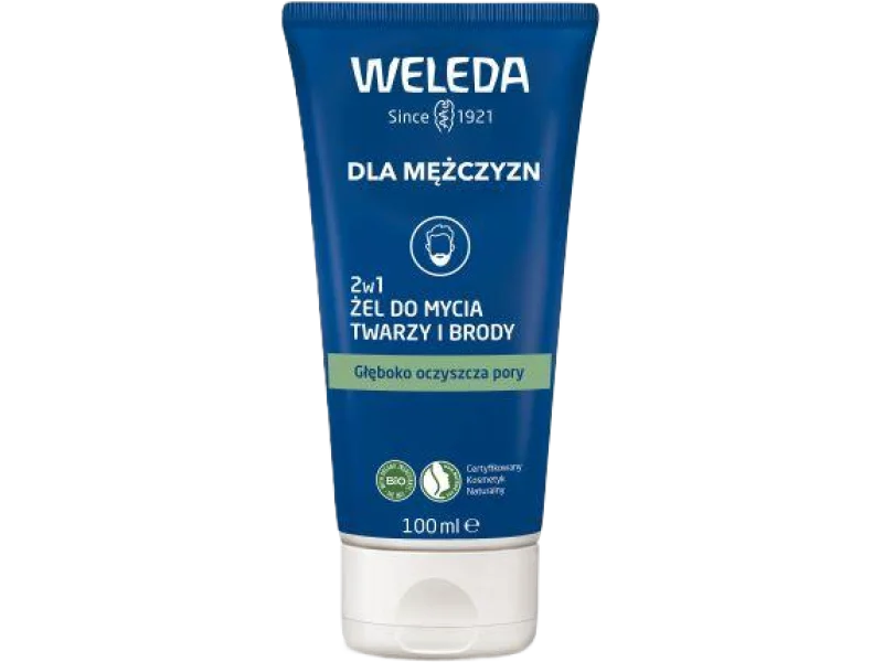 WELEDA Żel do mycia twarzy i brody dla mężczyzn 2w1, żel