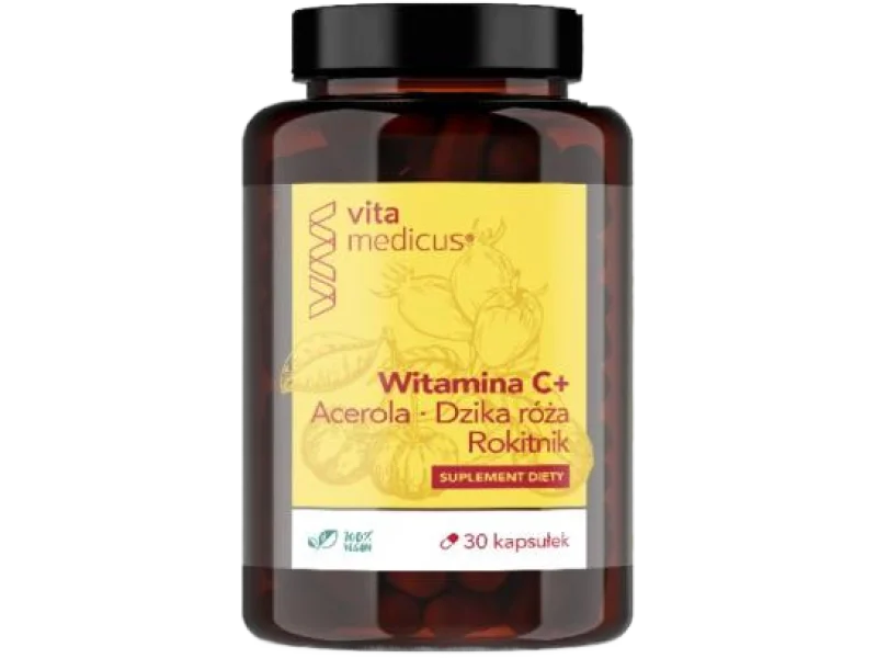 Witamina C+ Acerola Dzika Róża Rokitnik VitaMedicus, kapsułki