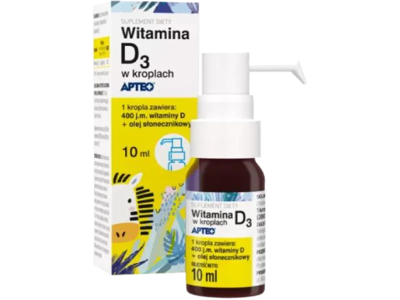 Witamina D3 APTEO Dziecko w kroplach 400jm, krople, 400 j.m.