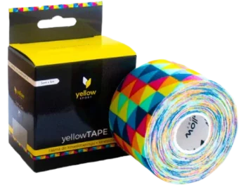 Zdjęcie produktu YellowTAPE Taśma do kinesiotapingu tęczowe trójkąty, taśma kinezjologiczna
