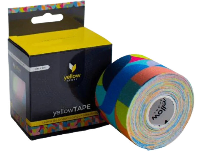 YellowTAPE Taśma do kinesiotapingu tęczowy abstrakt, taśma kinezjologiczna
