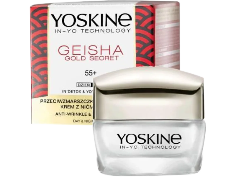 Yoskine Geisha Gold Secret Przeciwzmarszczkowa Regeneracja krem z nićmi jedwabiu 55+