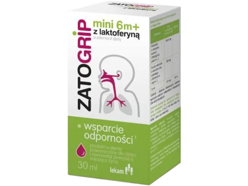 Zatogrip Mini 6m+ z Laktoferyną, płyn doustny