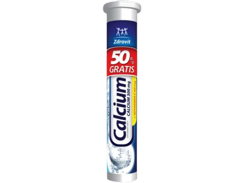 ZDROVIT CALCIUM 300 Mg + VITAMIN C (mandarynka), tabletki musujące