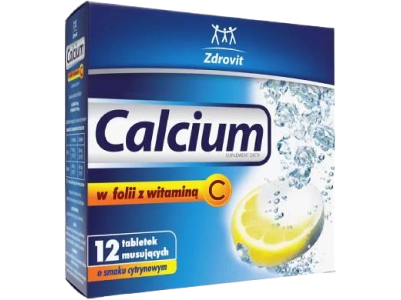 Zdrovit Calcium z witaminą C smak cytrynowy, tabletki musujące