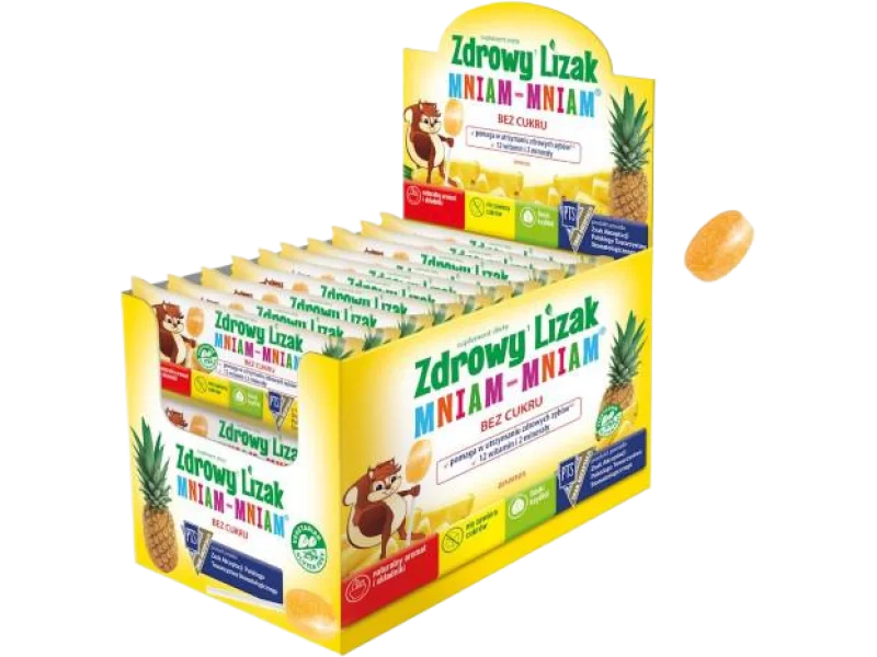 Zdrowy Lizak MNIAM-MNIAM ananas, kształt łezki