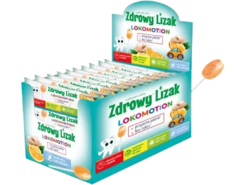 Zdjęcie produktu Zdrowy Lizak MNIAM-MNIAM Lokomotion o smaku pomarańczowym