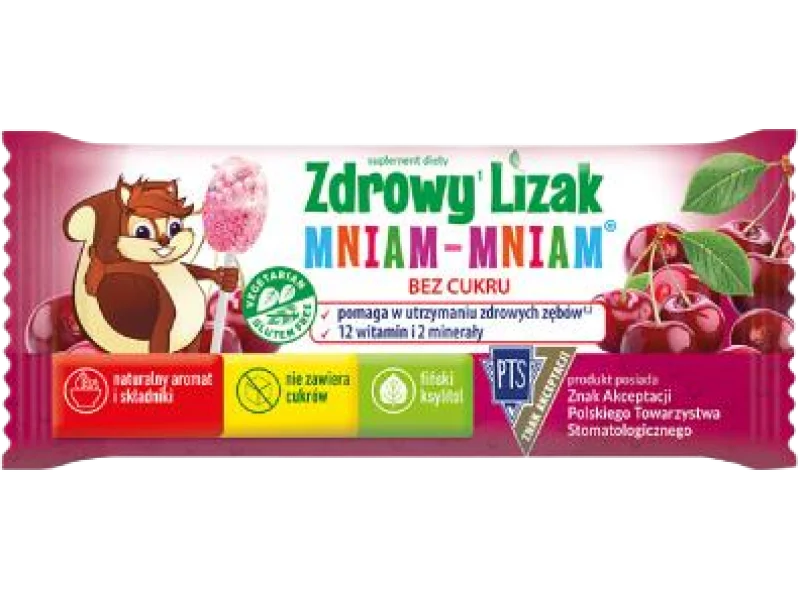 Zdrowy Lizak Mniam-Mniam Wiśnia bez cukru