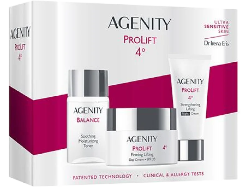 Zestaw Agenity Prolift Ujędrniający krem liftingujący na dzień SPF 20 + Wzmacniający krem liftingujący na noc + Łagodzący tonik nawilżający