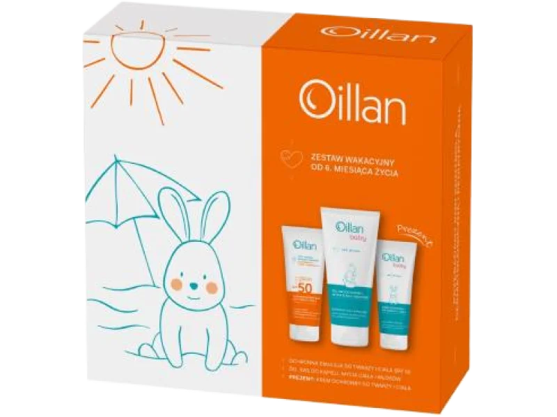 Zestaw OILLAN emulsja z filtrem SPF50 + Żel 3w1 do mycia + Krem