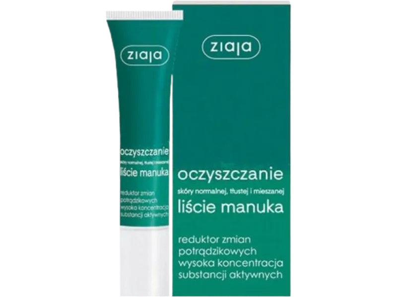 ZIAJA OCZYSZCZANIE LIŚCIE MANUKA Reduktor zmian potrądzikowych, krem