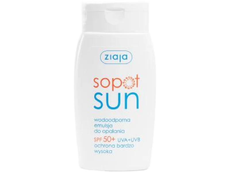 ZIAJA SOPOT SUN Emulsja do opalania wodoodporna SPF50+, emulsja na skórę