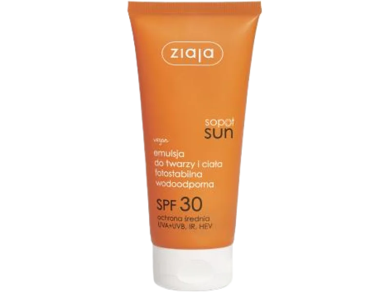 ZIAJA Sopot Sun Emulsja do twarzy i ciała fotostabilna wodoodporna SPF30