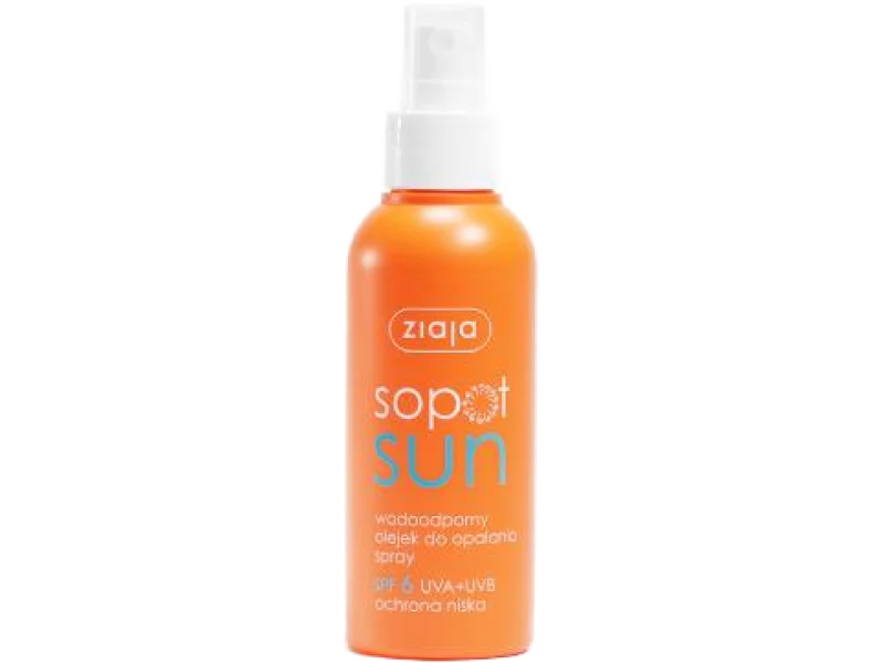 ZIAJA SOPOT SUN, wodoodporny olejek do opalania SPF 6, spray