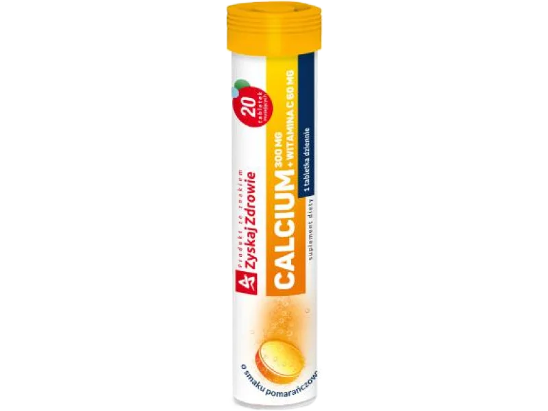ZYSKAJ ZDROWIE Calcium + witamina C, smak pomarańczowy, tabletki musujące