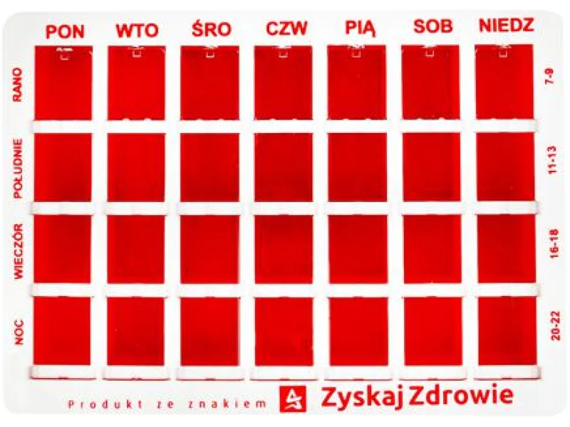 ZYSKAJ ZDROWIE Kasetka do dawkowania leków tygodniowa, sprzęt medyczny